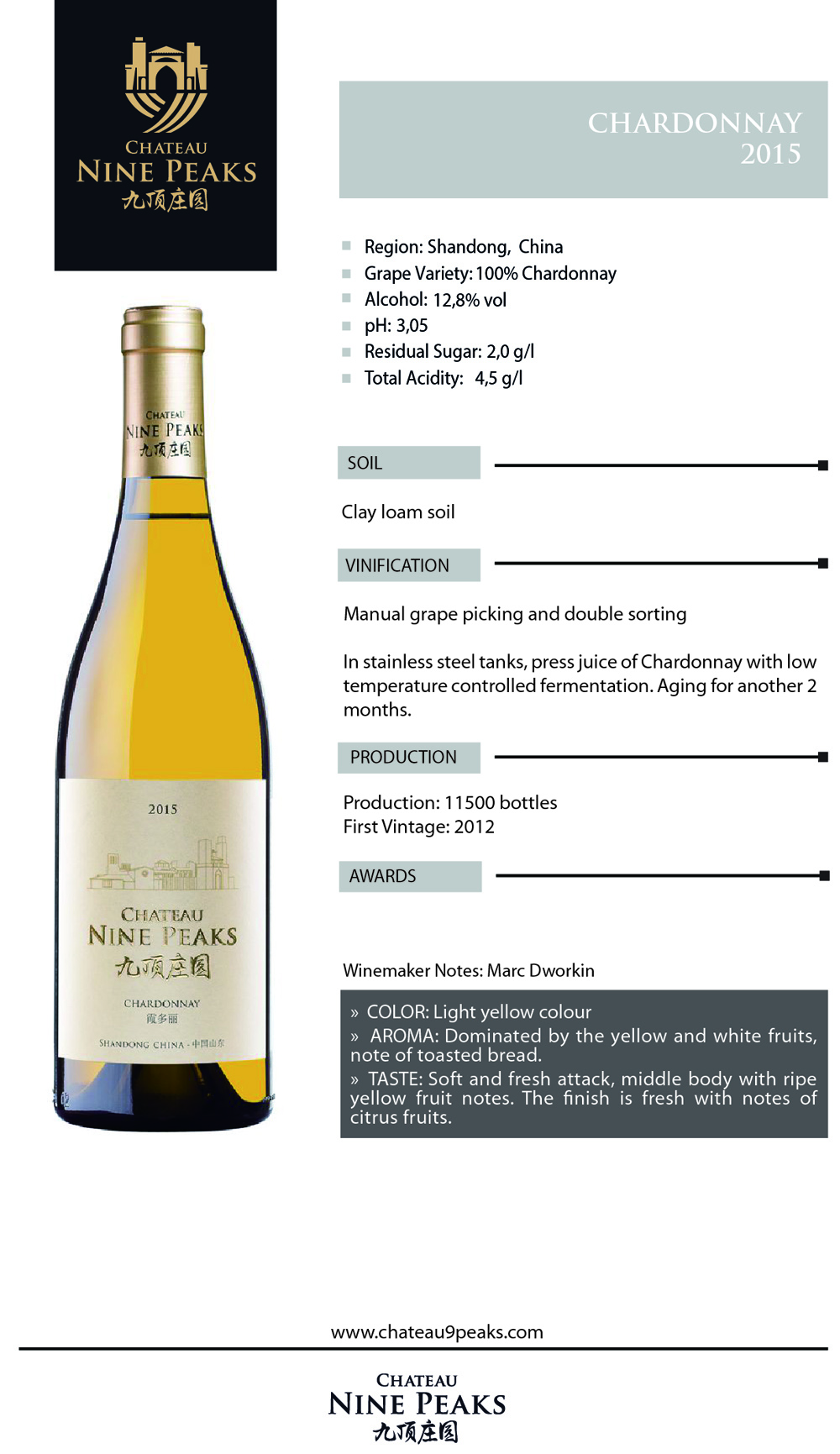 Chateau Nine Peaks, Chardonnay White Wines