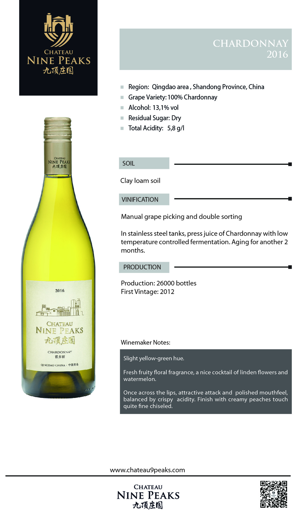 Chateau Nine Peaks, Chardonnay White Wines