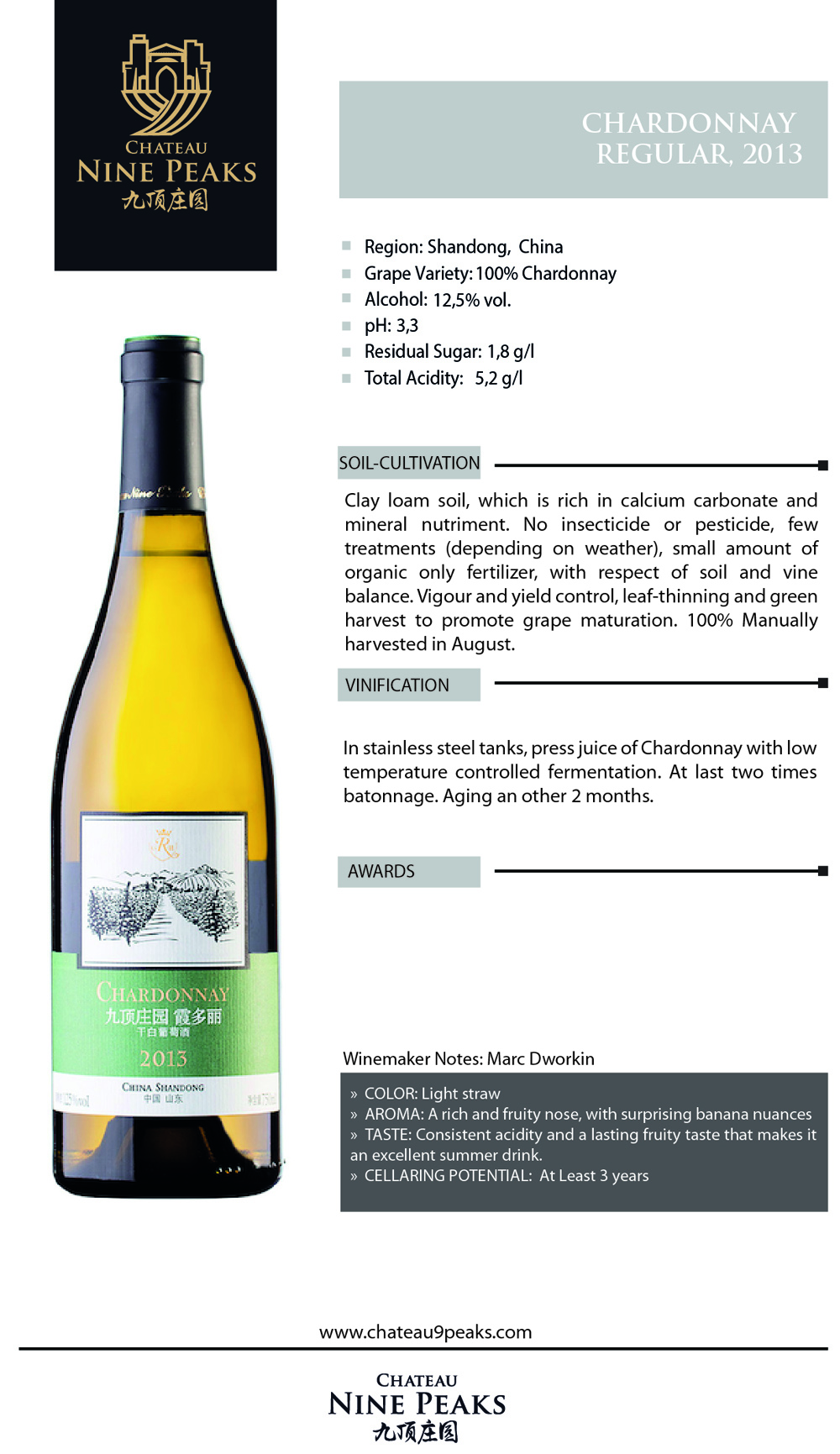 Chateau Nine Peaks, Chardonnay White Wines