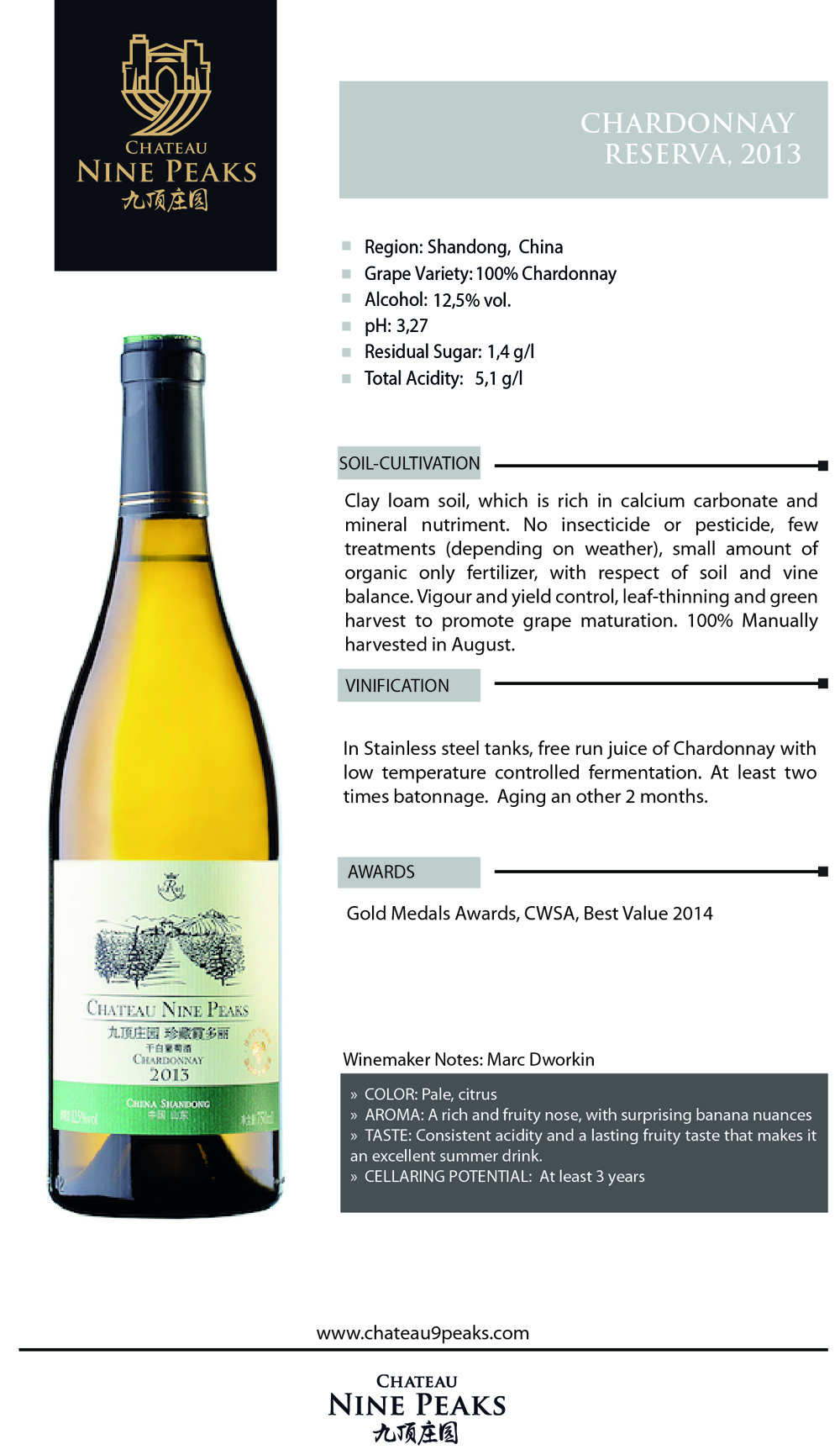 Chateau Nine Peaks' Reserve Chardonnay